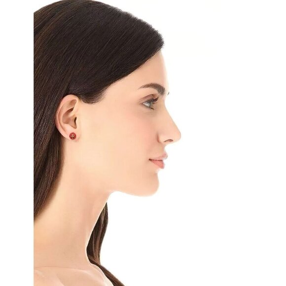 Tory Burch Kira Pearl Stud Earrings Red OS - Picture 2 of 12